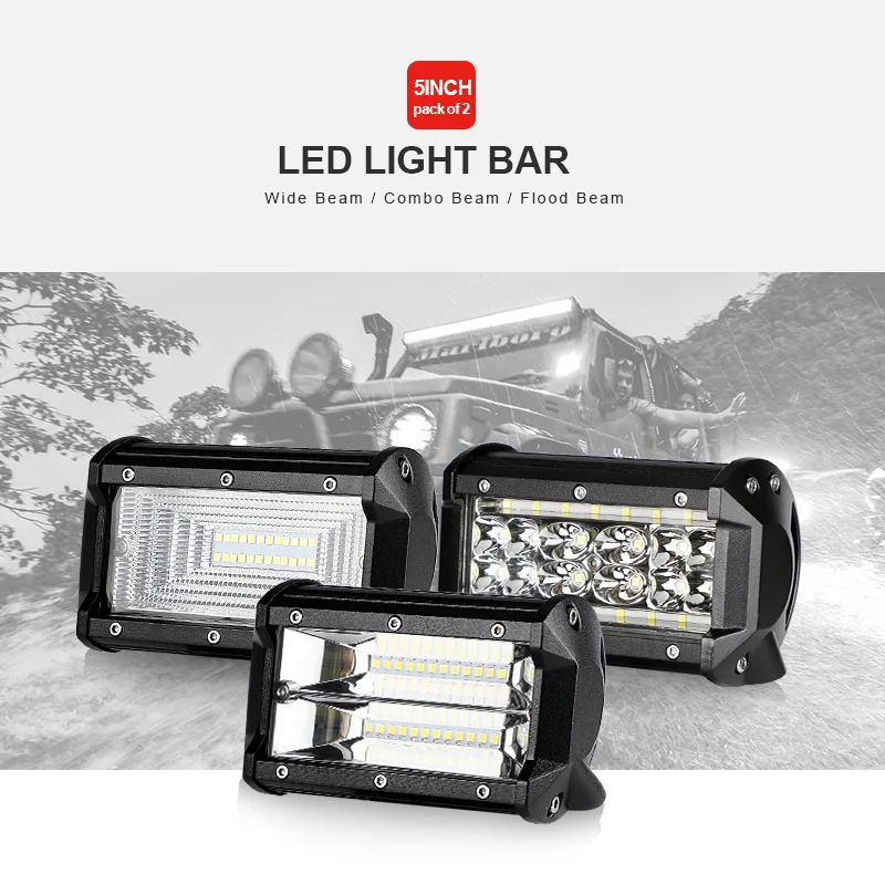 5 дюймов 72 Вт светодиодный рабочий светильник брус поточного широкий точечного