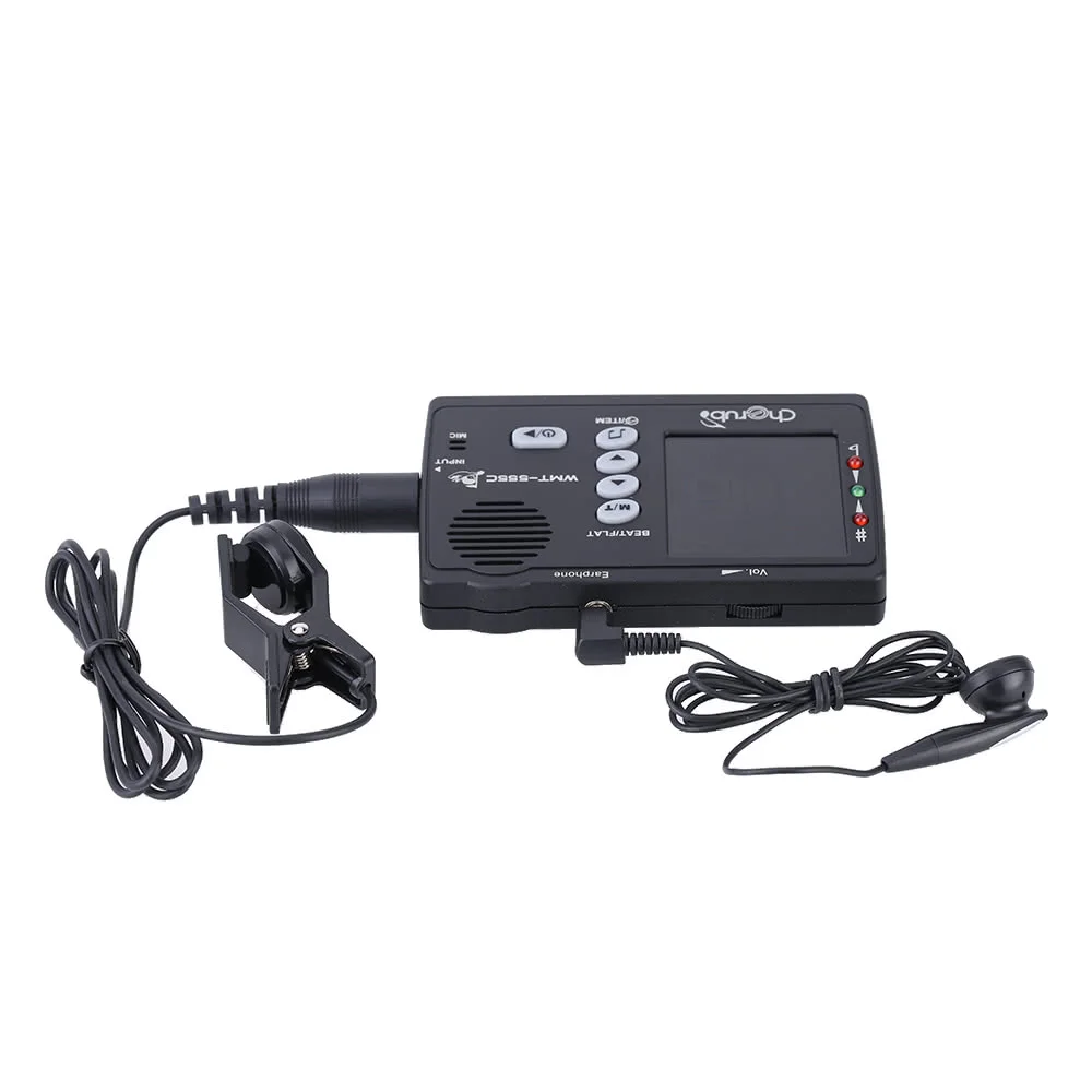 WMT-555C Multifunctional Electronic Digital Tuner & Metronome Tone Generator 3 in 1 Intonation Trainer with Pickup and Clip | Спорт и