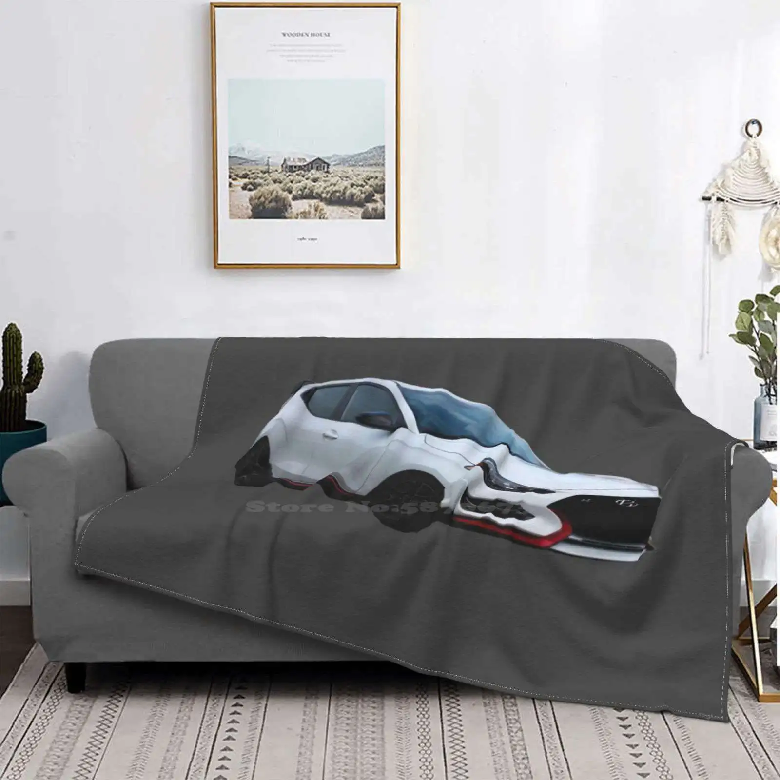 

Veloster-Manta portátil de viaje para el hogar, recorte para sofá cama, Camping, coche, avión, Veloster, Hyundai, coche, blanco