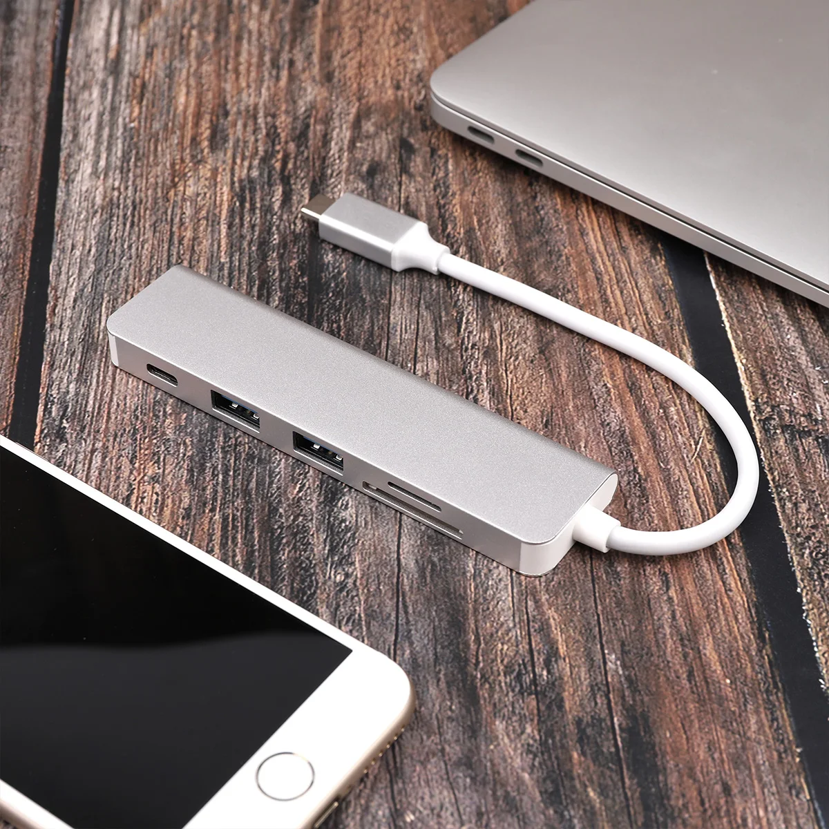 Batianda Thunderbolt 3 адаптер USB C до 3,0 концентратор type C конвертер для MacBook Pro Air 13 15 16 USB-C адаптер TF/SD кард-ридер