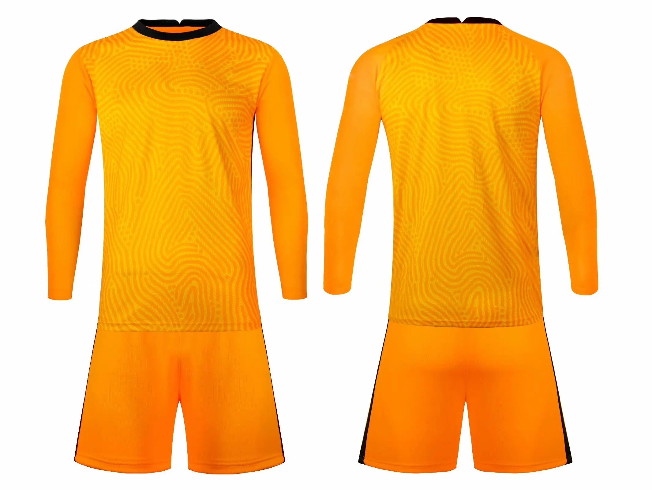 Детские длинные рукава Желтый Футбольный трикотаж комплект футбольной формы