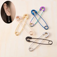 1 2pcs paper clip ear piercing eyebrow ring stainless steel stud earring cartilage tragus helix women fashion body jewelry 20g