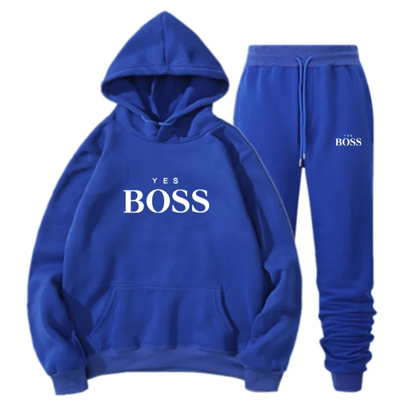 

2021 New Brand 2Pieces Sets Tracksuit Men Brand printing Hooded Sweatshirt+ pants Sportwear Suit Casual Clothes Size S-3XL