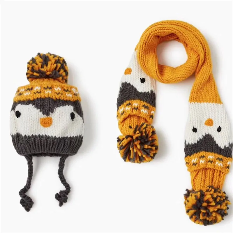 

Новинка 2019, осенне-зимний мультяшный желтый Пингвин, бахрома, шар, детские толстые аксессуары для детей, аксессуары для мальчиков-JYC