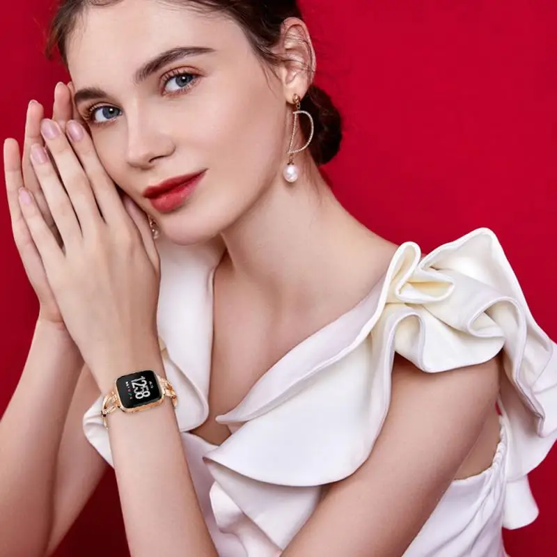 Металлический ремешок для смарт-часов Fitbit Versa 2 X браслет из нержавеющей стали с