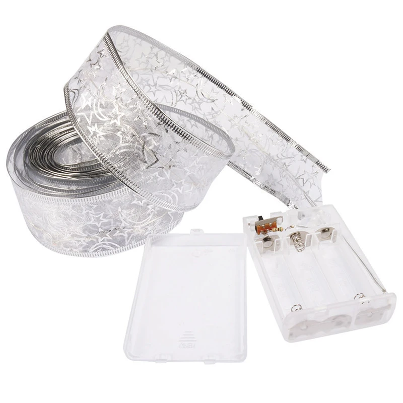 

CHICLITS 4M 40Leds Silk Ribbon String Lights For Wedding Christmas Holiday Home Garden Party Decoration Lamp Battery-Powered
