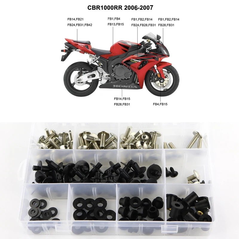 Подходит для Honda CBR1000RR CBR 1000RR 2006 2007 мотоциклетные полностью обтекающие болты в