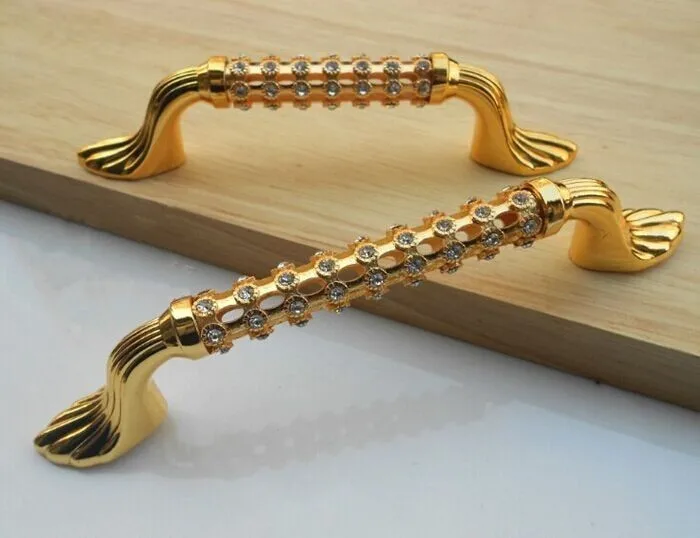 128 мм модные роскошные современные ручки для мебели стеклянные алмазные кухонные