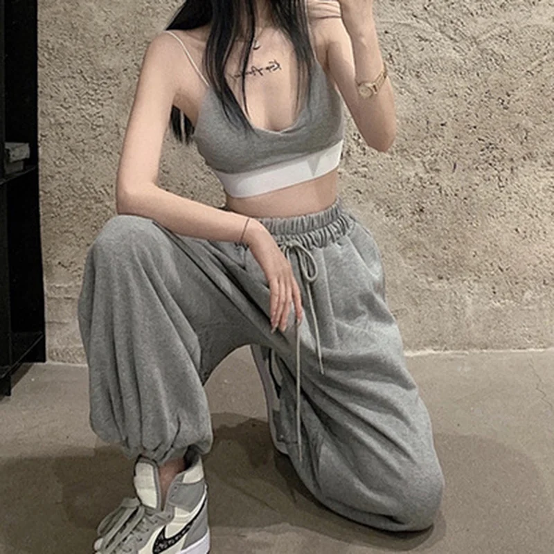 Брюки женские повседневные однотонные свободные универсальные длинные модные