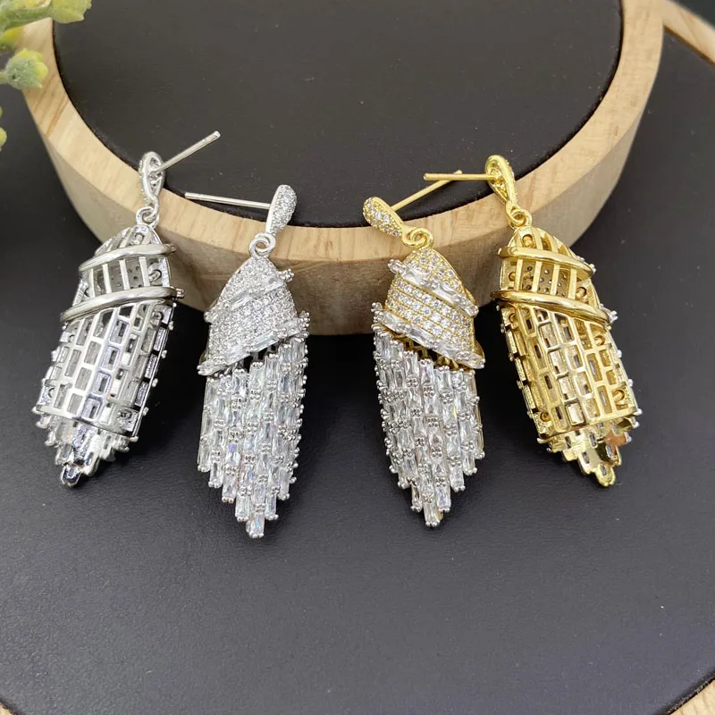 

Vanifin Fashion Jewelry Set Gorgeous campaniform Zirconia Micro Pave Necklace with Earrings for Women Wedding Banquet Best Gifts