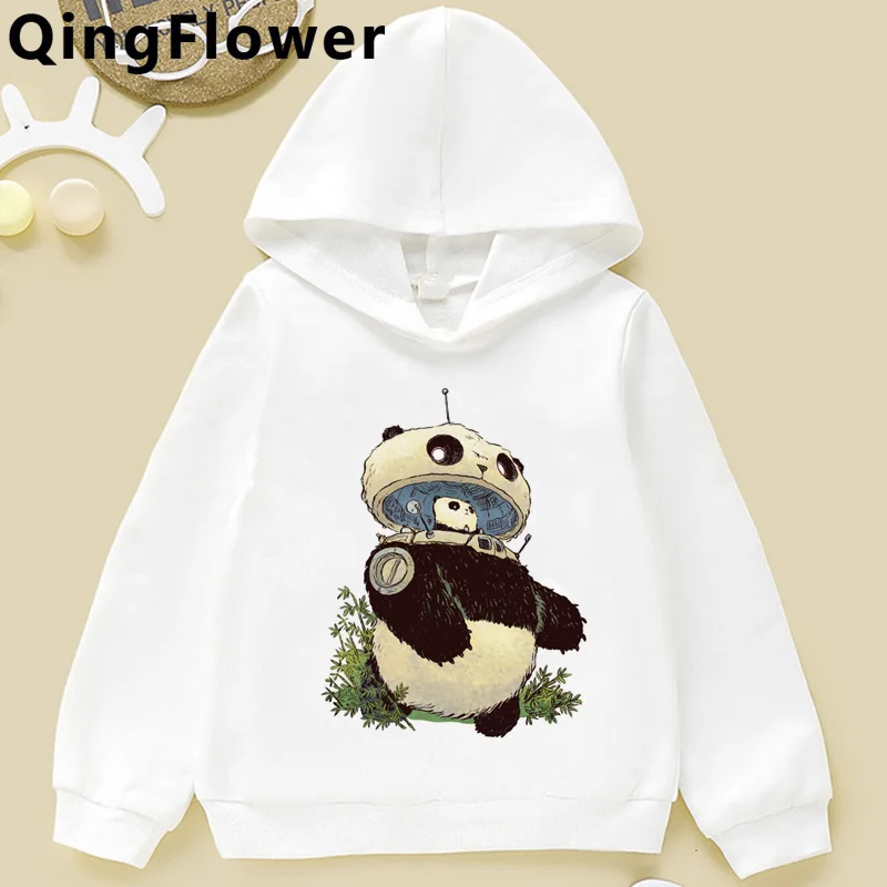 

Детская толстовка с капюшоном в виде панды, пуловер с рисунком, флисовая кавайная мультяшная детская футболка для крупной сестры