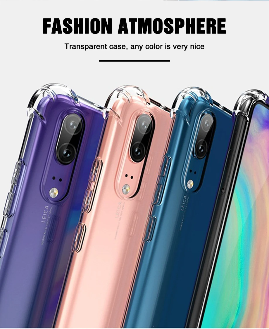 Мягкий ТПУ противоударный чехол для huawei P20 Lite P20 Pro P30 Mate20 Lite Mate30 Pro Чехол на Honor 20 V20 защитная задняя крышка для телефона