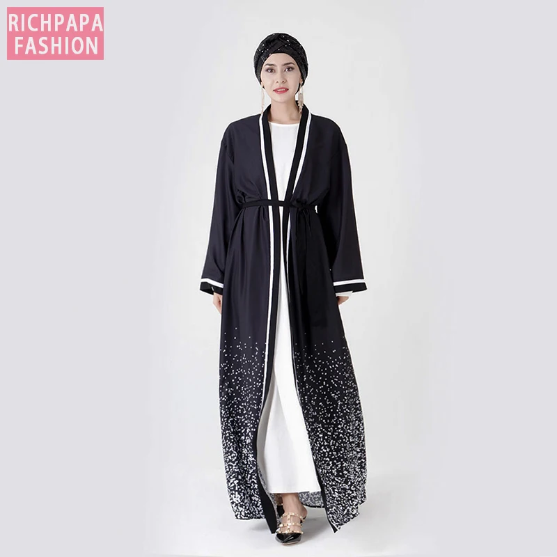 Кимоно с открытой абаей мусульманское платье кафтан в Дубае женское турецкое