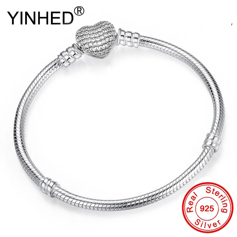 YINHED модный DIY Pan браслет оригинальный 100% Стерлинговое Серебро 925 пробы застежка в