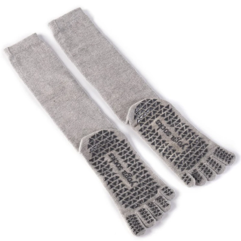 Высококачественные носки для йоги женские длинные до колена с пятью пальцами