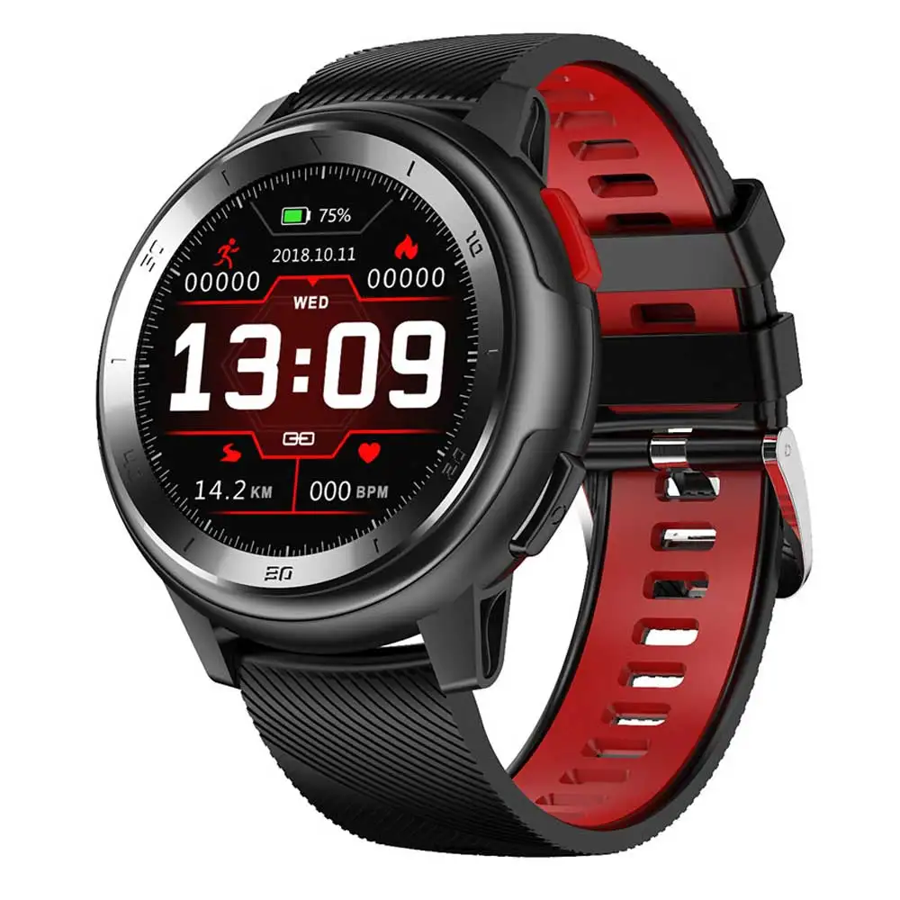 Black red DT68 Смарт часы браслет 20 циферблат часы лица фитнес трекер IP68 Водонепроницаемый сообщение Push bluetooth ЭКГ Smartwatch для мужчин PK L5 - Цвет: Black red