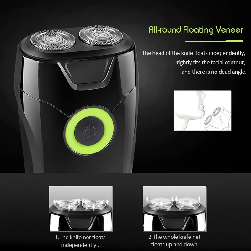 Kemei мини триммер для бороды Беспроводная Бритва машинка бритья волос лица