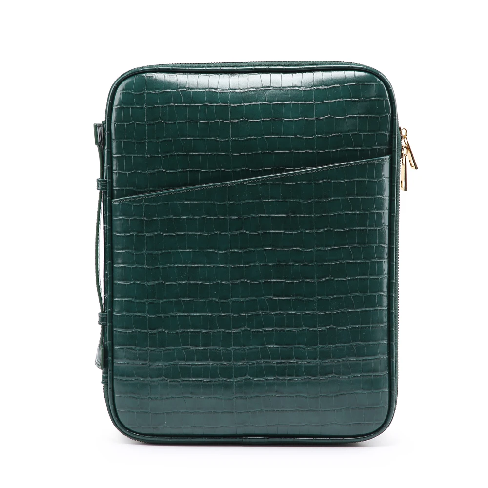 Newest Design Crocodile Pattern Laptop Bag Leather File Bag for IPAD A4 Paper Document Books File Folder