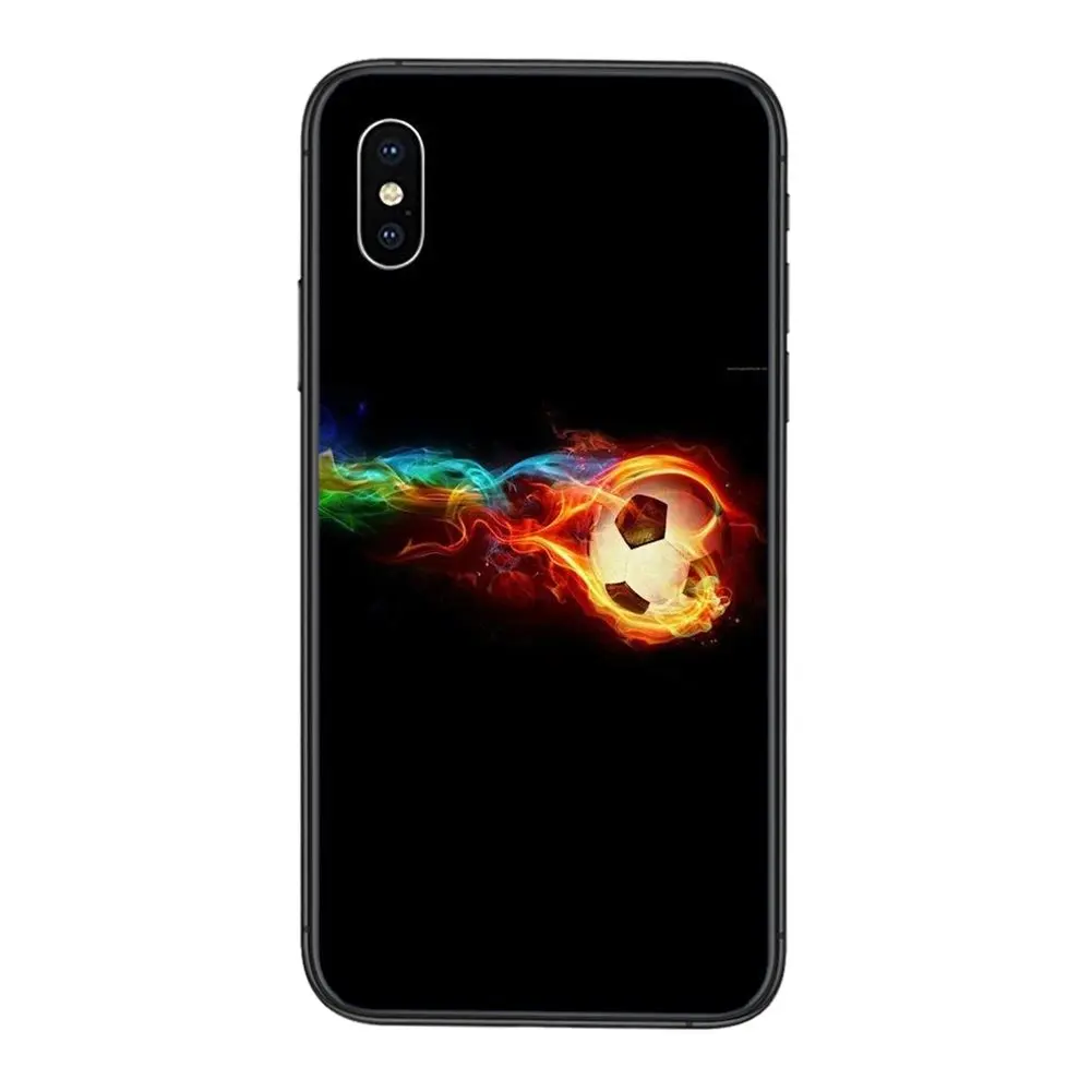 Черный чехол из ТПУ задний дизайн популярный огонь и ледяной футбол с водой для