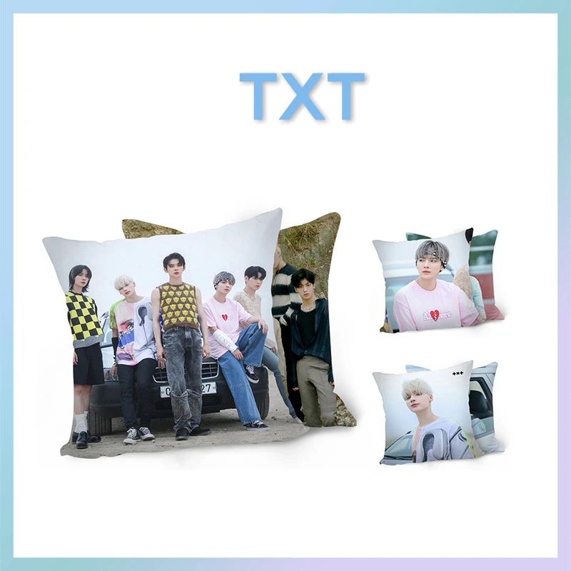 

KPOP Tomorrow X Together TXT Double-Sided Photo Pattern Pillow SOOBIN YEONJUN TAEHYUN BEOMGYU Sofa Car Decorative Cushion N19