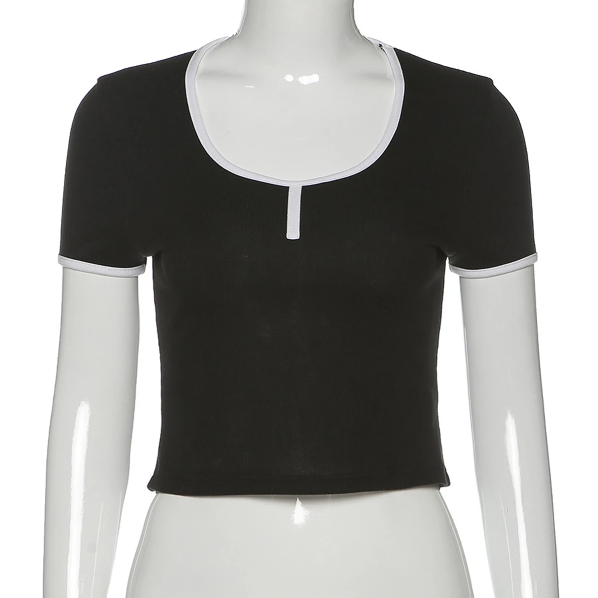 

NEW 2020 Women Short Sleeve Round Neck Crop Top Summer Fashion Pullover T-shirt for Ladies Girls