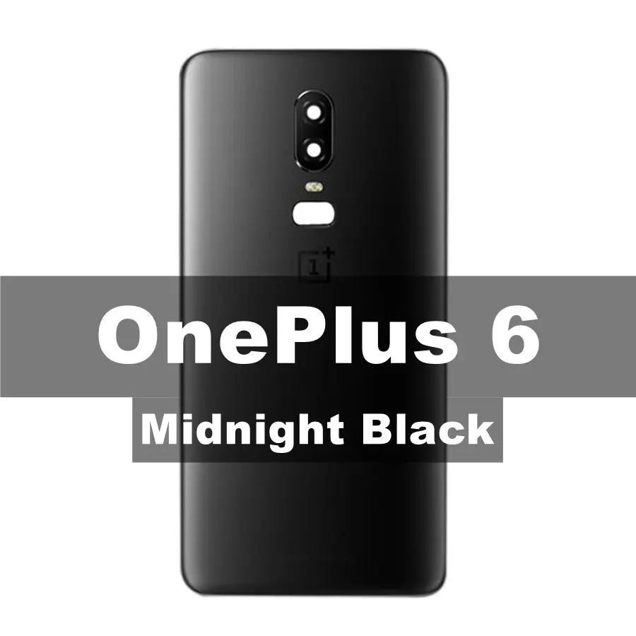 6 Midnight Black Заднее стекло Oneplus 6 6T 7 Pro крышка батареи Oneplus 6 задняя дверь Корпус чехол Oneplus 6T 7 Pro крышка батареи с объективом камеры - Цвет: 6 Midnight Black