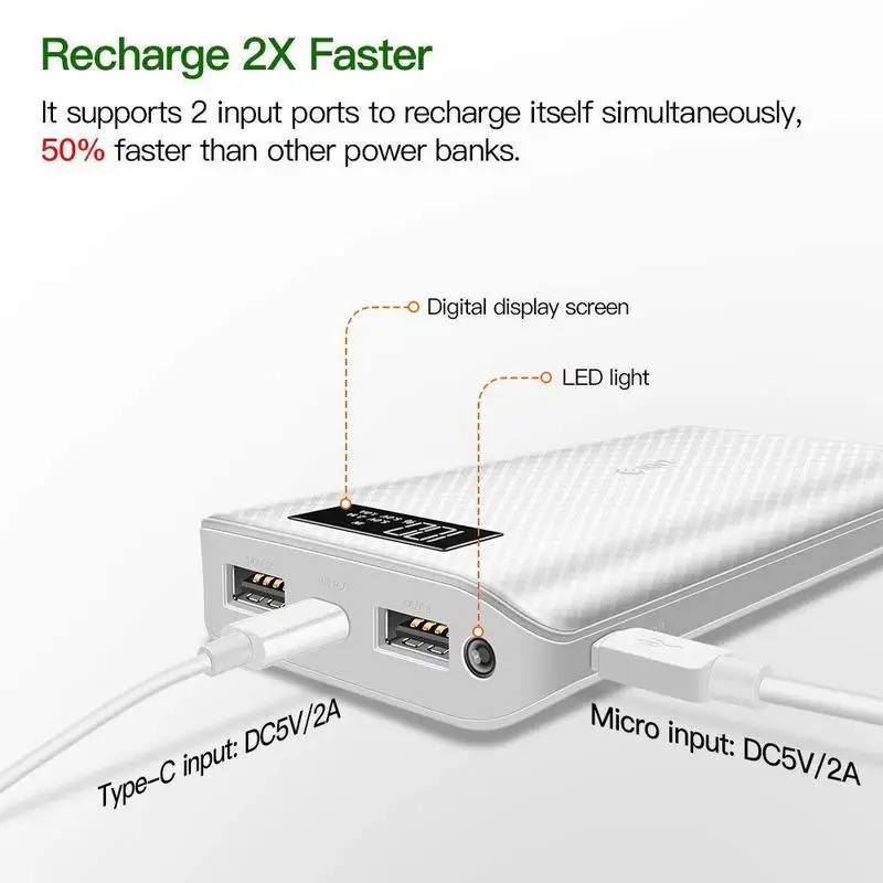Xiao mi type-c Usb 2 QI 30000 мАч Внешний аккумулятор водонепроницаемый аккумулятор портативный внешний аккумулятор для Xiaomi mi Iphone повербанк