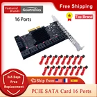 PCIE SATA карта 16 портов 6 ГБ SATA 3,0 PCIe карта, PCIe на SATA контроллер расширения карты, X4 PCI Слоты поддержка 16 SATA 3,0 устройств