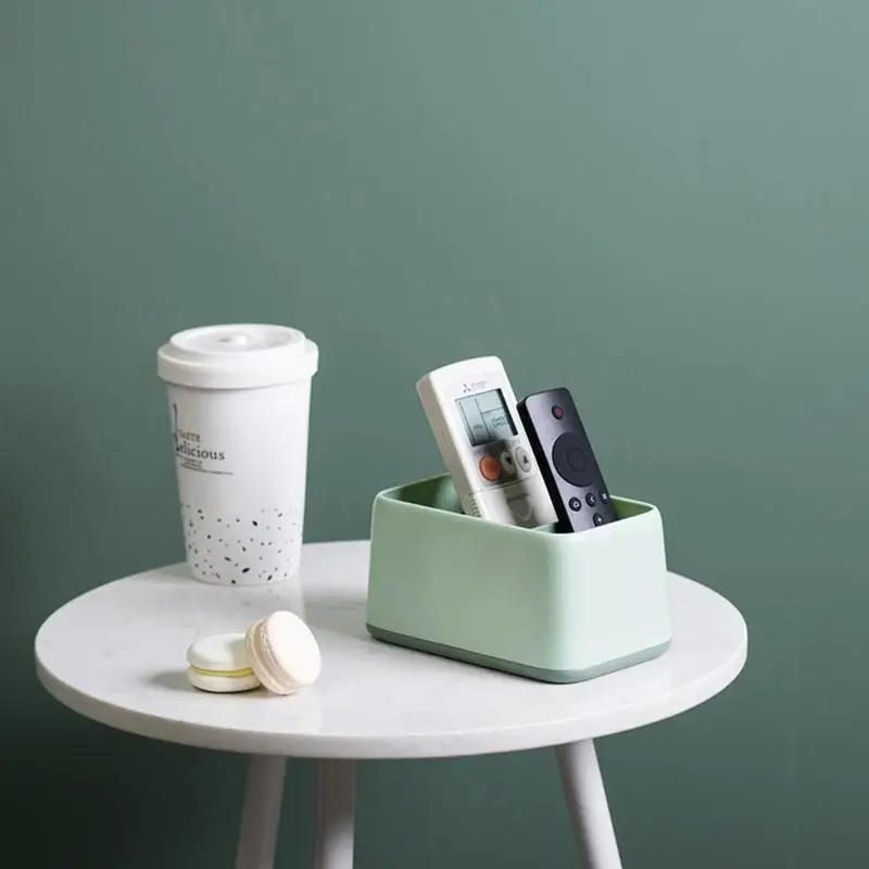 

Remote Control Desktop Storage Box Coffee Table Organize Color 3 Grid Classification Two Container Contrast E3B4