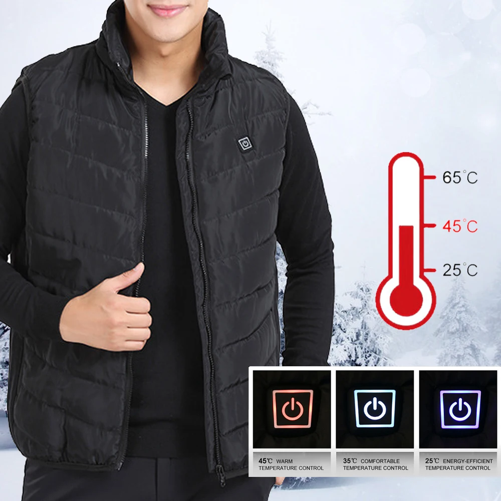 Лидер продаж 2019 зимнее пальто Мужской легкий изолированный жилет с подогревом