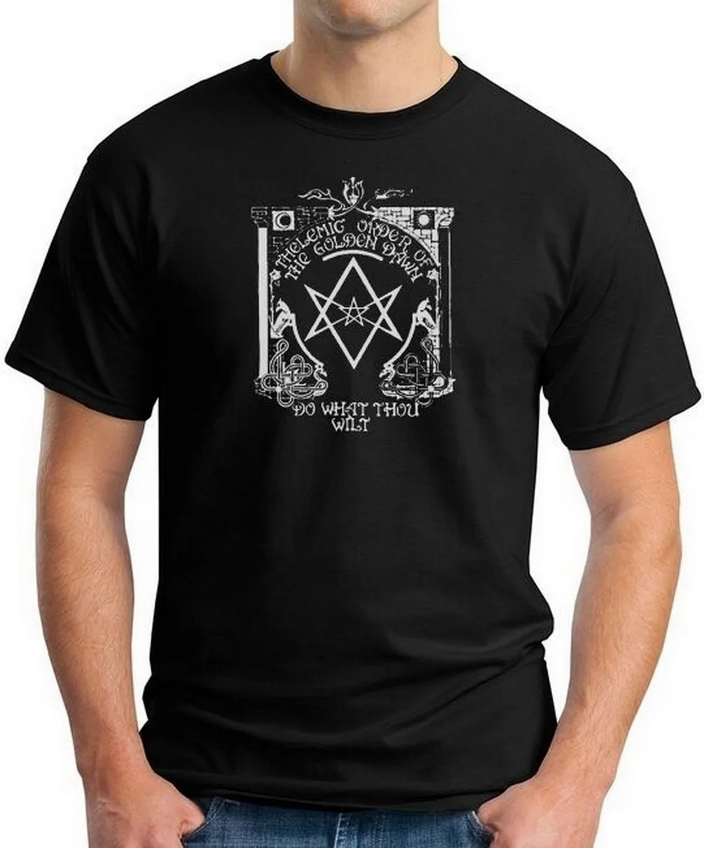 Футболка с пентаграммой черная волшебная Магическая Aleister Crowley|Мужские футболки| |