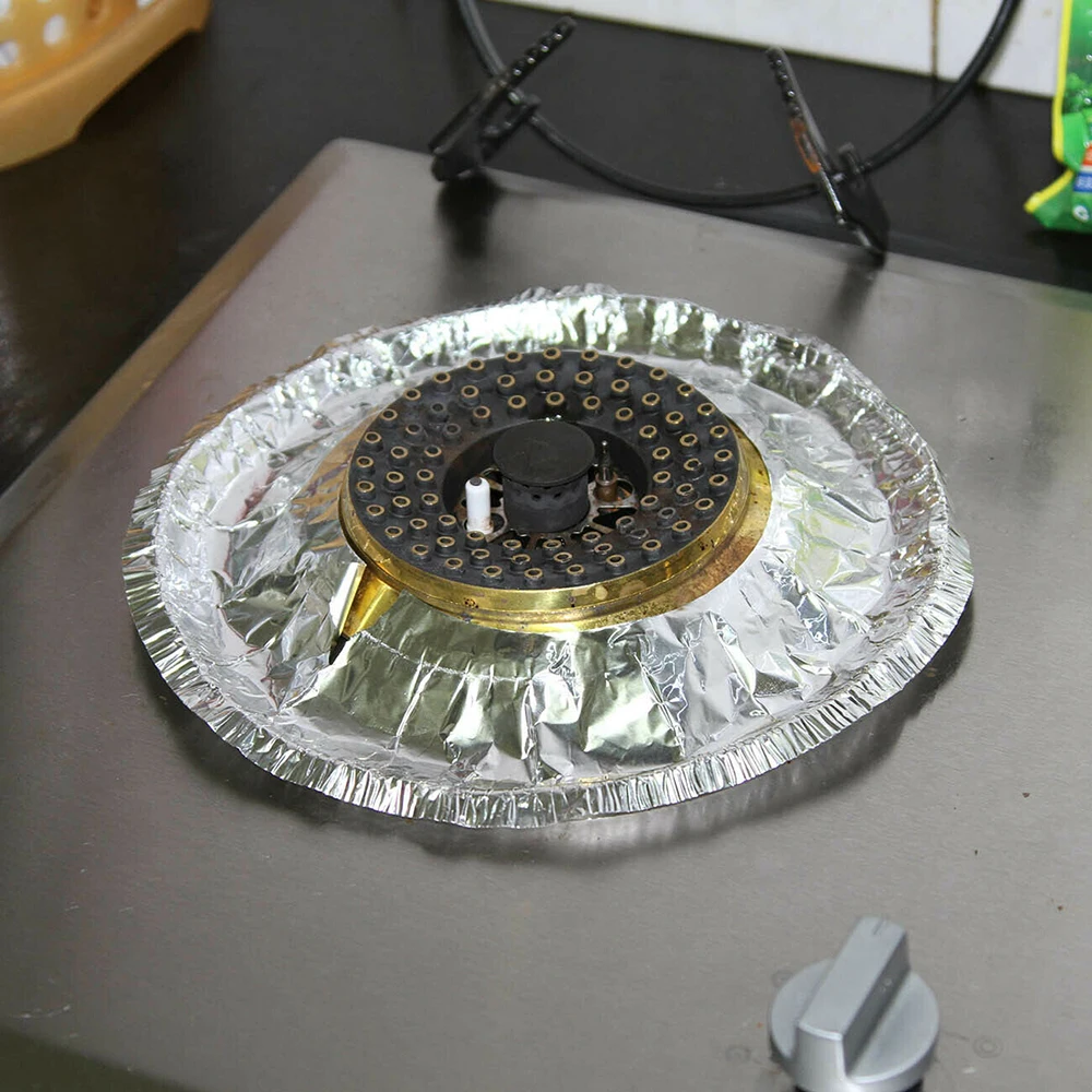 10PCS High Temperature Kitchen Gas Stove Aluminum Foil Paper Tin | Дом и сад
