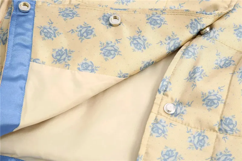 

Women 2021 Fashion Printed Loose Parkas Jacket Coat Vintage Long Sleeve Side Drawstring Female Outerwear Chic Tops C280