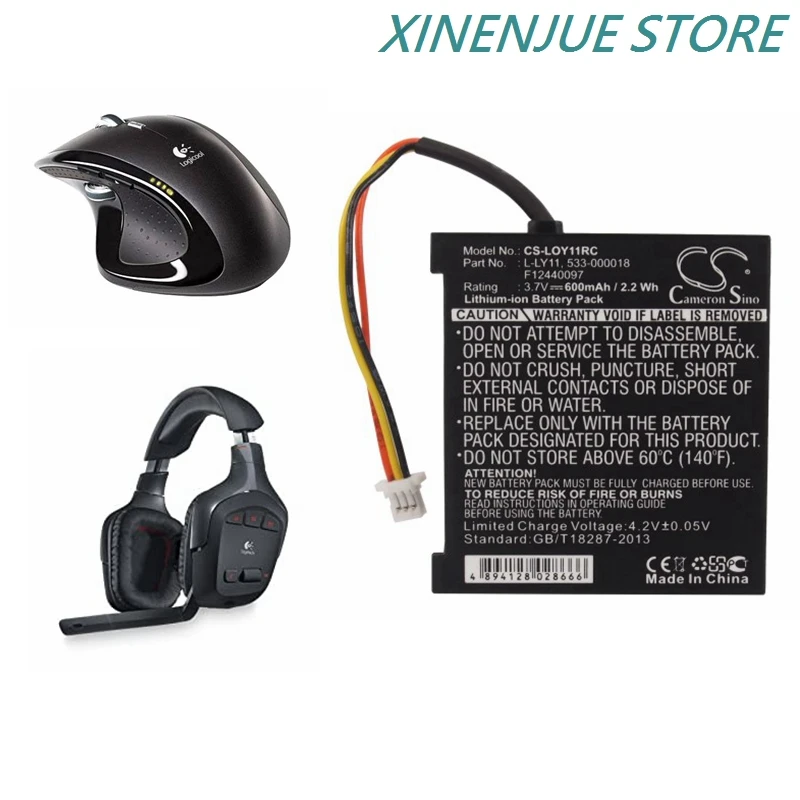 Аккумулятор для мыши и гарнитуры 3 7 в/600 мАч Logitech MX Revolution игровая гарнитура G930 L-LY11
