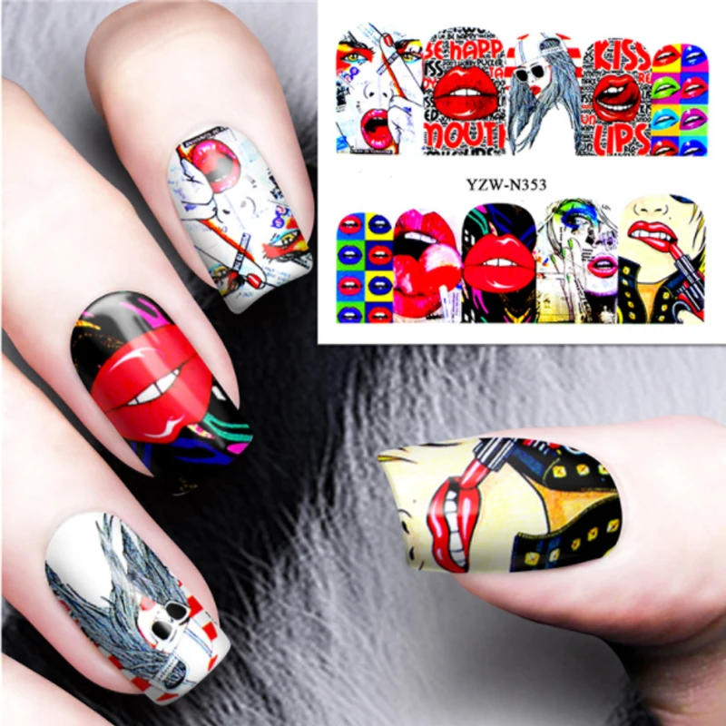 Новинка 1 лист поп арт дизайн наклейка сделай сам переводная вода для ногтей