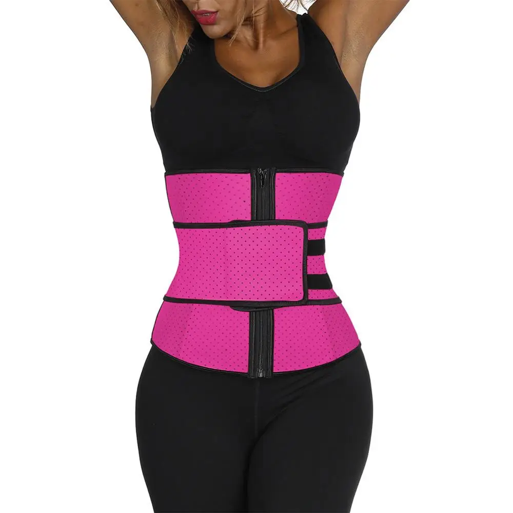

Breathable Latex Waist Trainer Body Shapers Fitness Waist Trainer Zipper Shapewear Slimming Belt Fajas Colombianas