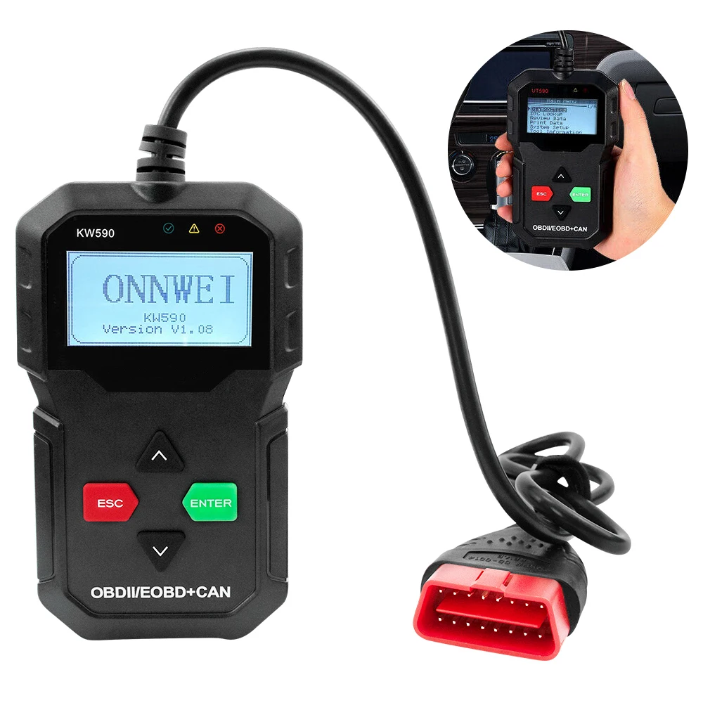 OBD диагностический инструмент KW590 OBDII CAN Car Code Reader автомобильный OBD2 сканер
