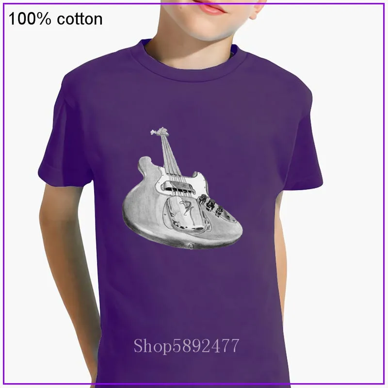 Новая летняя брендовая футболка для девочек с принтом бас-гитара модель 2020 года