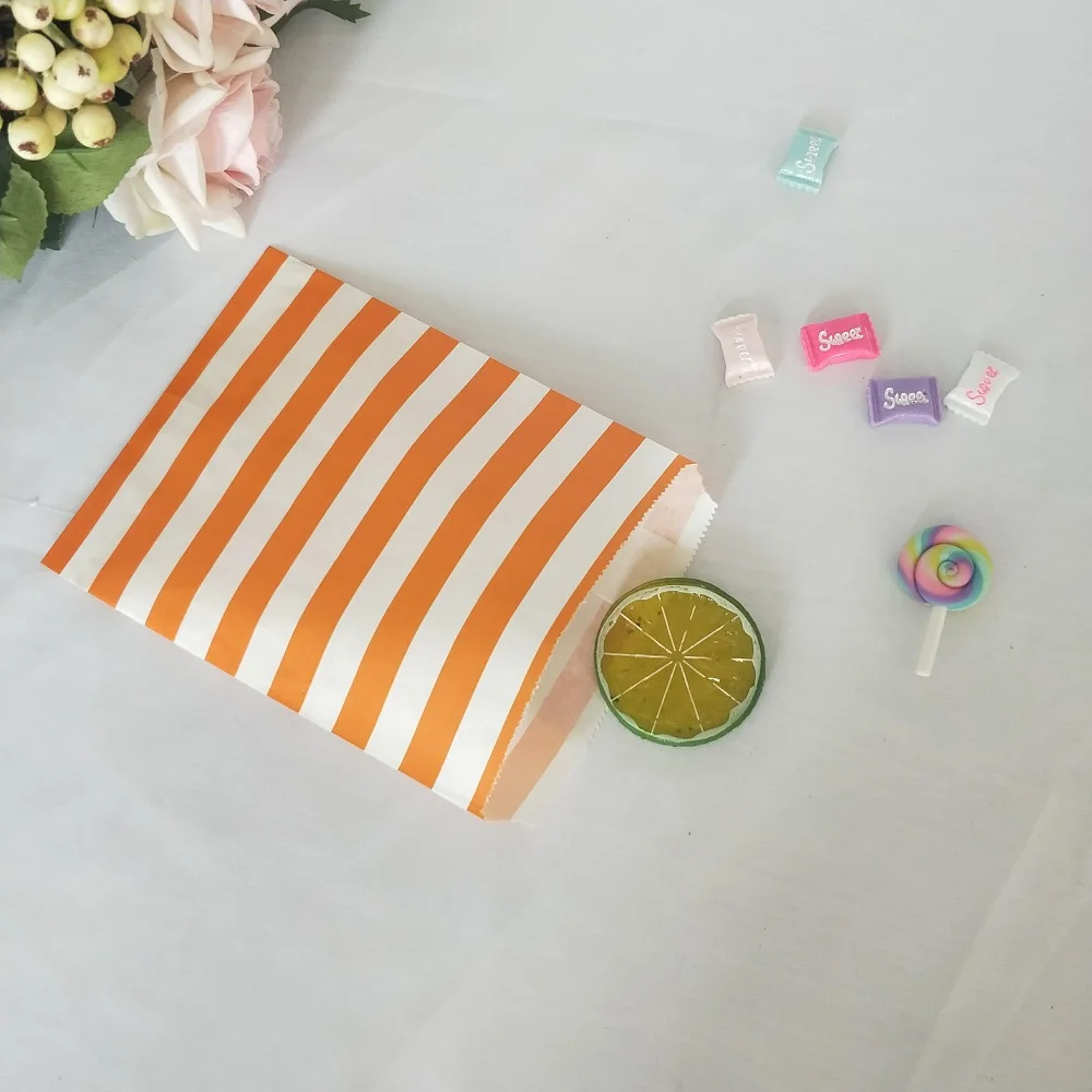 48/96/360 пастельный Единорог светло-голубой в горизонтальную полоску малюсенький сумки маленькие бумажные пакеты 13x18 см - Цвет: Светло-желтый