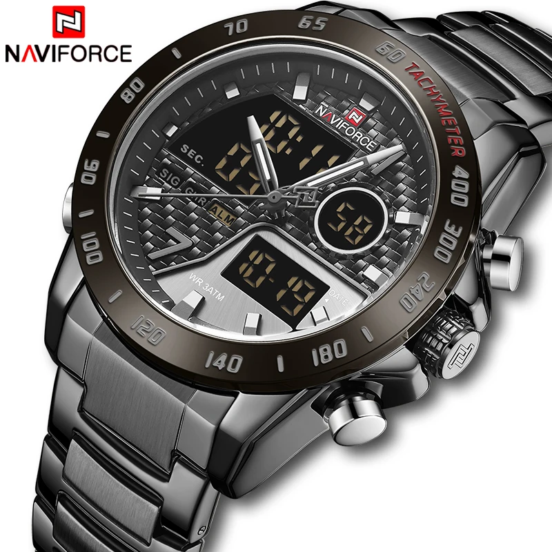 Новые часы для мужчин NAVIFORCE Топ люксовый бренд модные кварцевые деловые