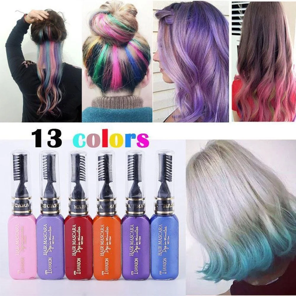 13 Colors Disposable Hair Color Hair Color Temporary Non- DIY Hair Color Mascara Cream Blue Gray Purple Dropshipping Hot