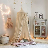 ins children round hanging bedding curtain cotton baby canopy mosquito net home bed crib tent hung dome home decoration 8 colors