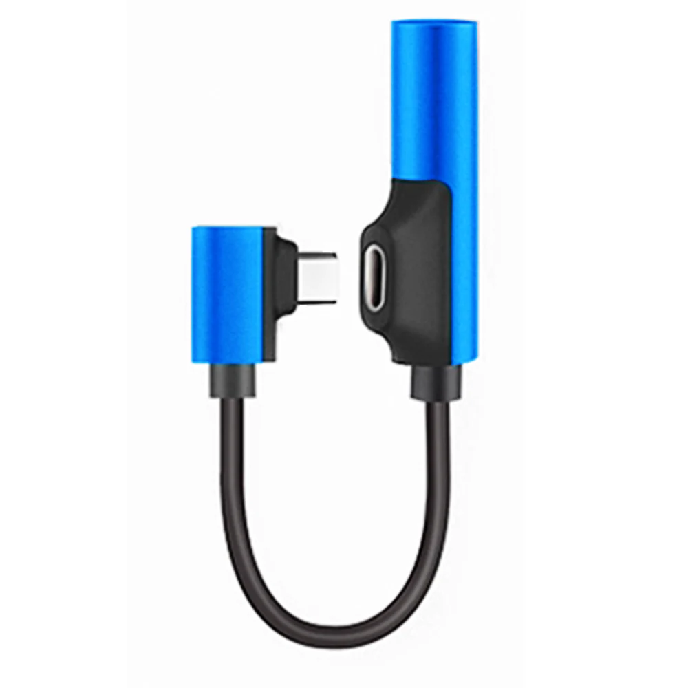 Синий oneplus переходник type c до 3|-f-|5 2 в 1 USB C аудио кабель type C до 3,5 мм разъем AUX Наушники звонки, музыка зарядный адаптер для Xiaomi Samsung Huawei HTC наушники конвертер для Oneplus 6T honor 10 - Цвет: Синий