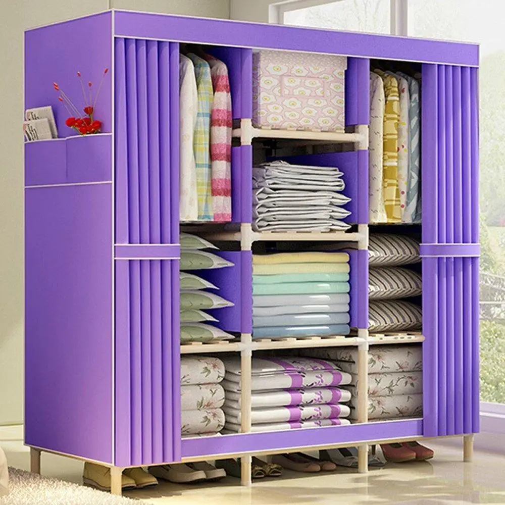 Очень большой шкаф для одежды органайзер хранения деревянный Портативная