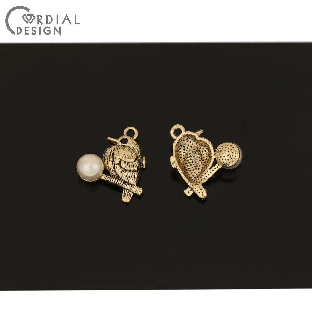 

Cordial Design 100Pcs 21*23MM Jewelry Accessories/Pendant/Imitation Pearl/Bird Shape/Hand Made/DIY Earrings Making/Charms