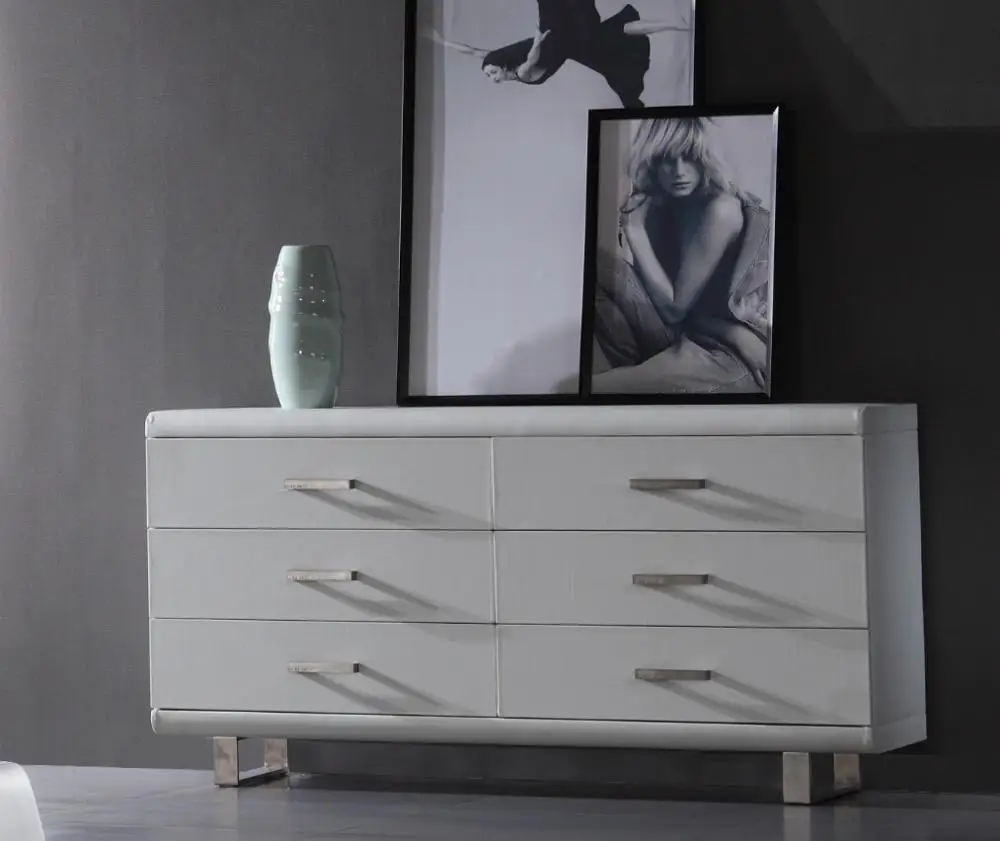 Дешевый MDF белый ПВХ комод для продажи|Наборы спальной| |