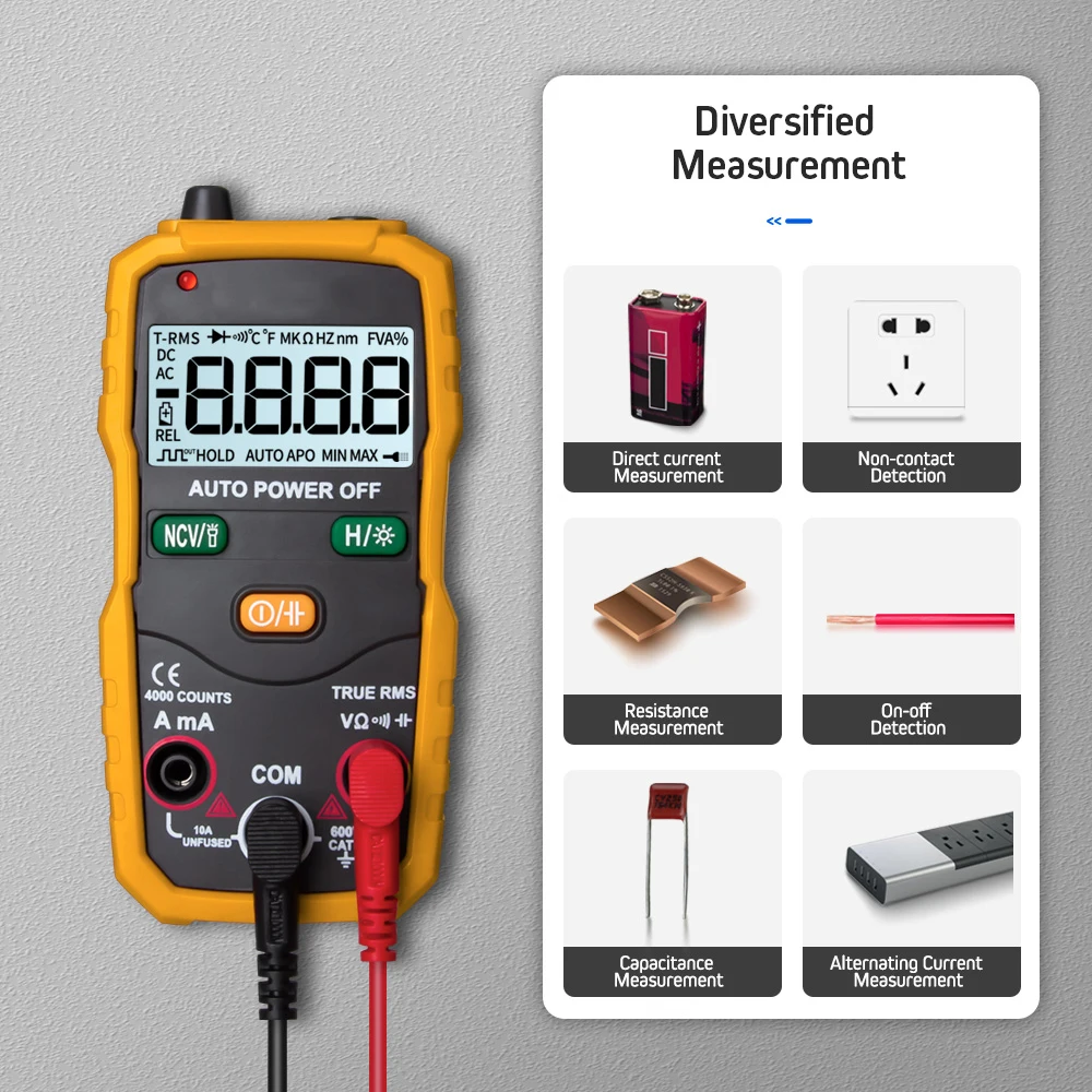 

S1 1000V 20A Digital Multimeter True RMS Tester AC DC Voltmeter Ammeter Capacitance Frequency Resistance LED Measure DIY Tools