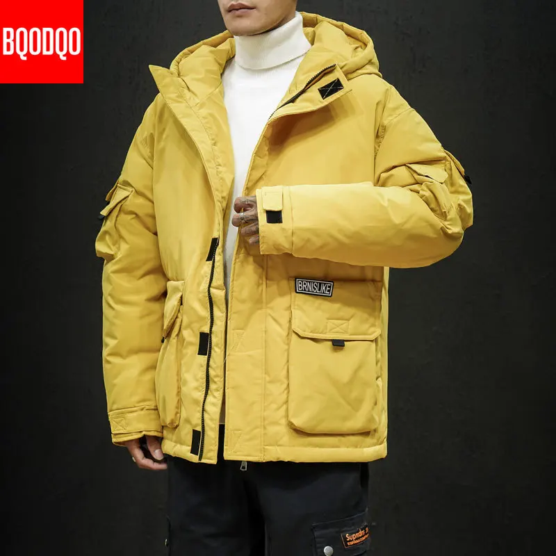 

Куртка мужская зимняя на утином пуху, с капюшоном, в стиле милитари