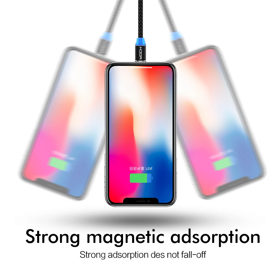 Магнитный Micro USB кабель Rock для iPhone samsung Android мобильный телефон быстрая зарядка usb type
