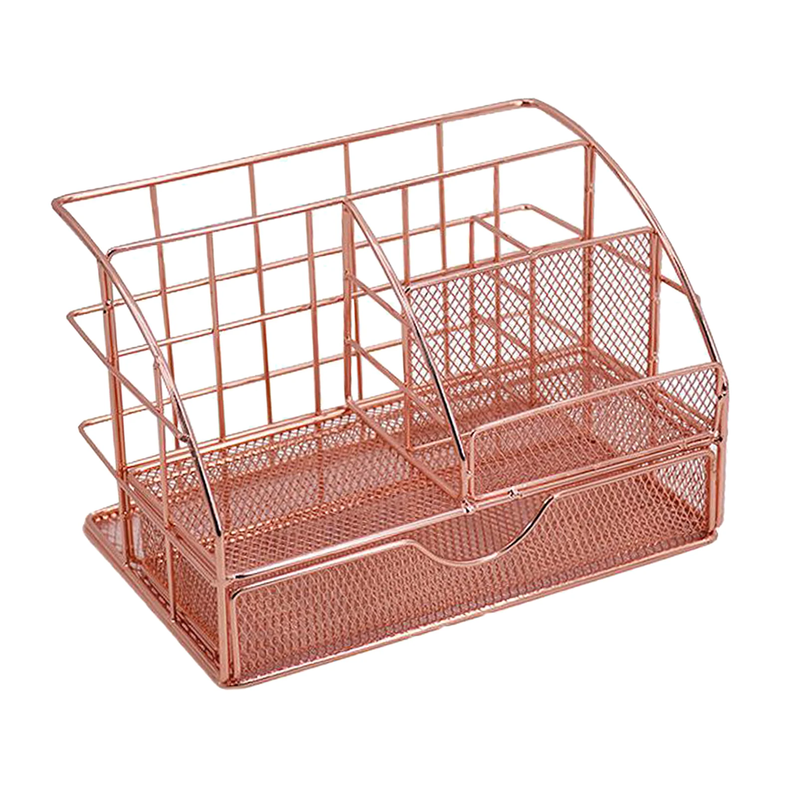 

Iron Makeup Organizer Rose gold Bathroom Makeup Storage Basket Dressing Table Organizer Makeup Cosmetic Organizer Case